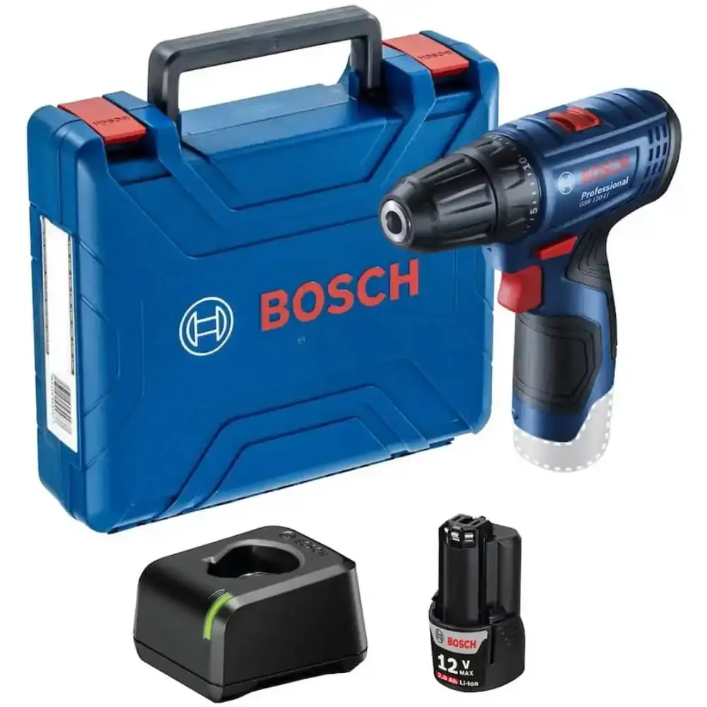 Parafusadeira e furadeira à bateria 12V GSR 120-LI com 1 bateria e maleta Bosch Bivolt