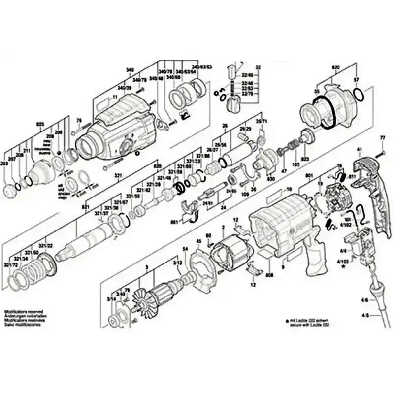 Estator para martelete GBH 2-28D em 220V 1614220221 Bosch 220 V — fotografia 5