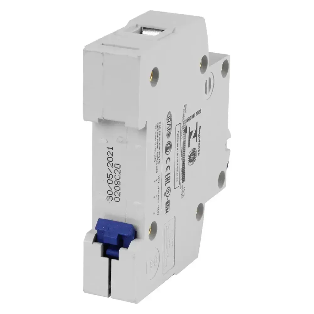 Disjuntor unipolar mdwp din curva c 20A 3KA WEG — fotografia 3