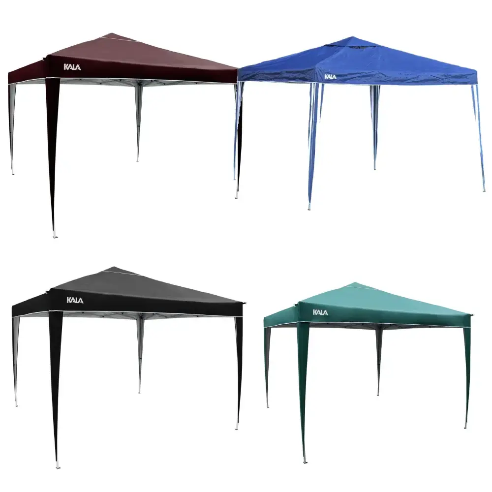Tenda gazebo dobrável 3M x 3M em poliéster diversas cores Kala Marrom — fotografia de referência