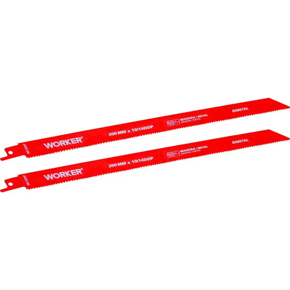 Lâmina para serra sabre bimetálica 1/2” 300MM 10/14 dentes Worker — fotografia 3
