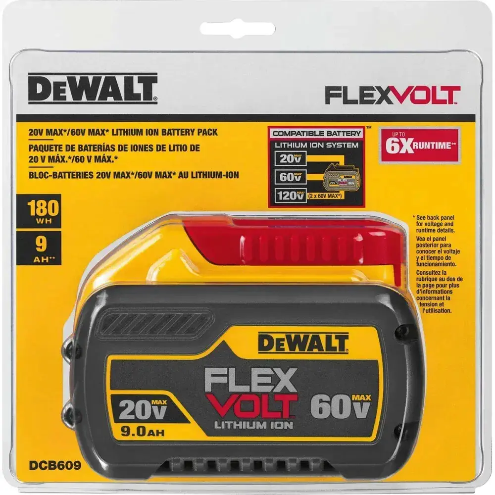 Bateria de lítio 9AH 20-60V flexvolt DCB609-B3 Dewalt — fotografia 6