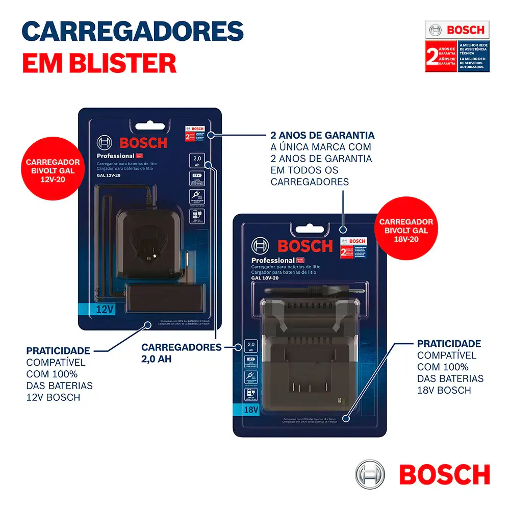 Carregador de baterias 12V GAL 12V-20 bivolt Bosch — fotografia 5