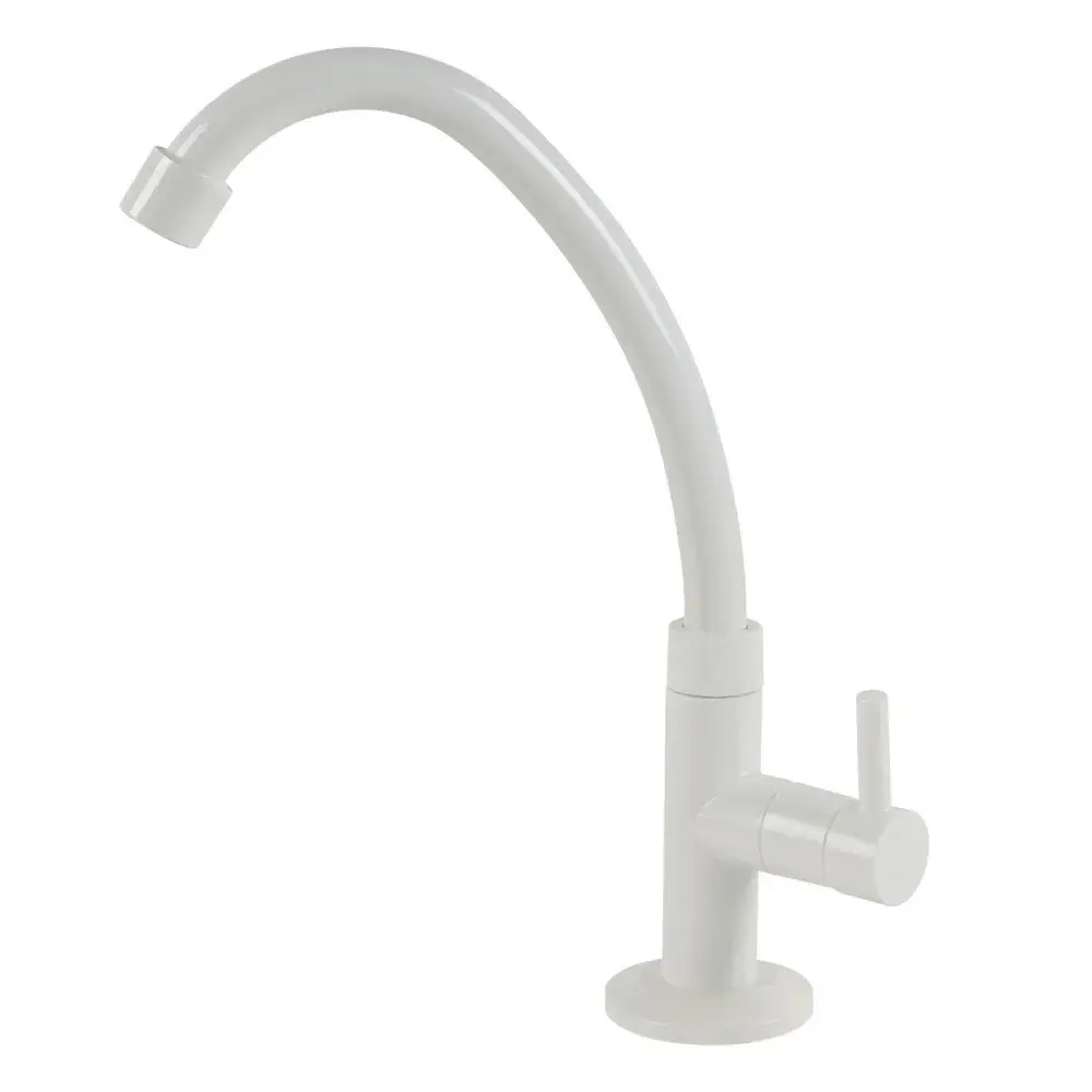 Torneira bica móvel abs 2191 para mesa 1/4 branco da higa Higo ABS