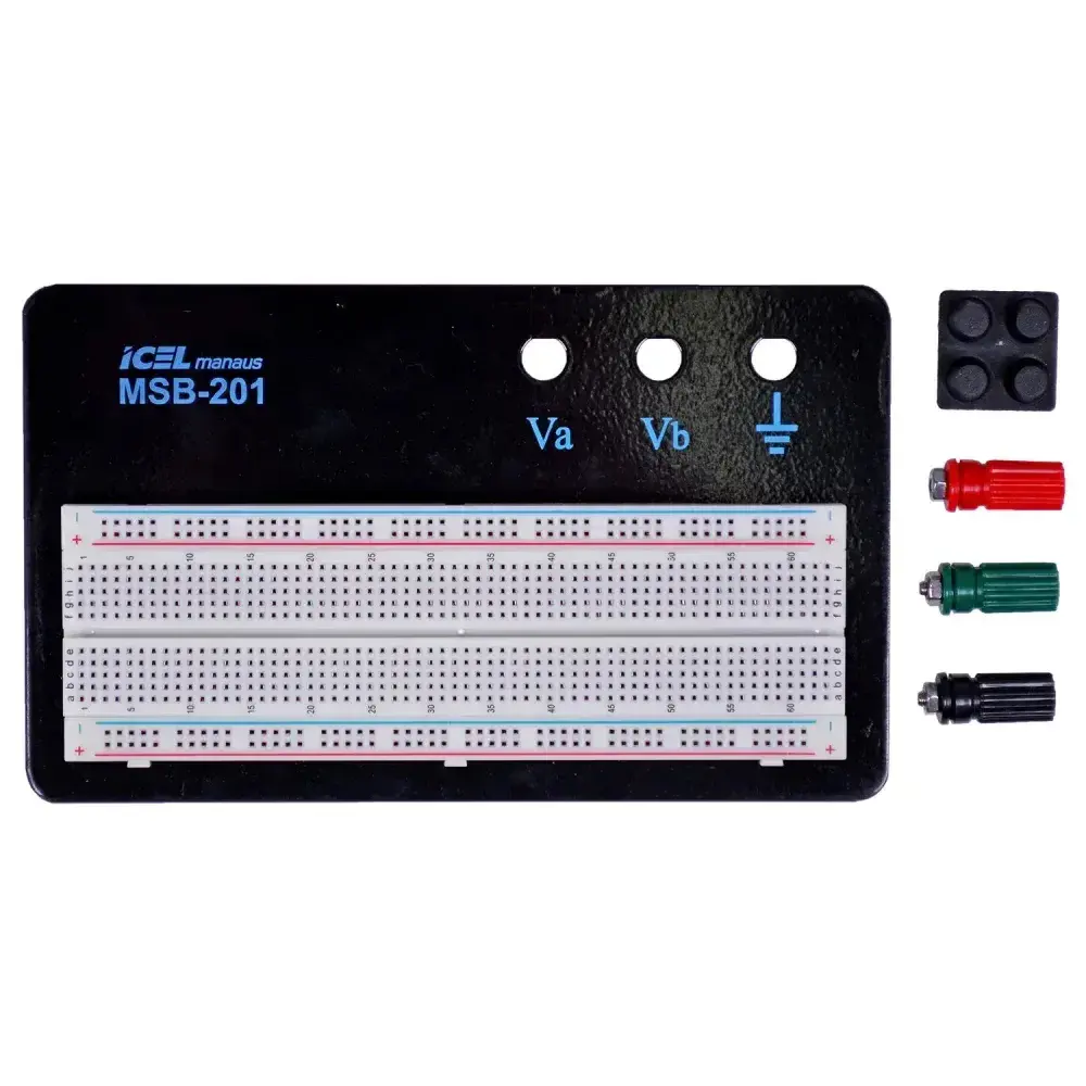 Protoboard MSB-201 830 furos com base 3 bornes Icel — fotografia 6