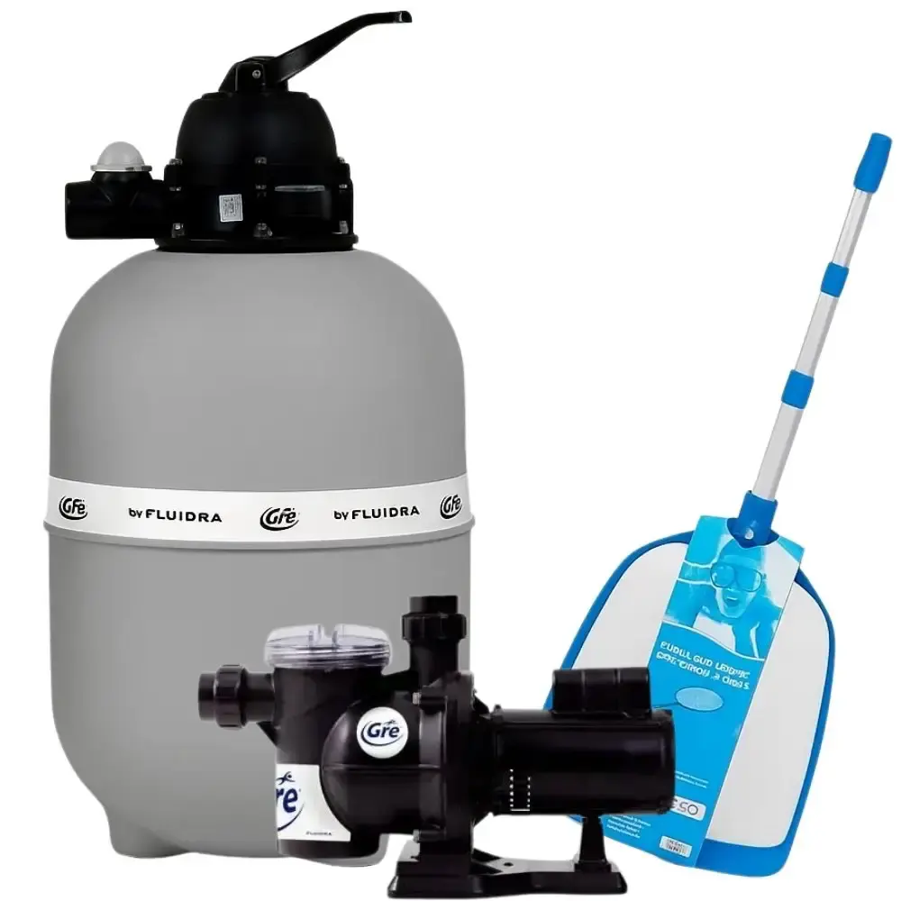 Filtro para piscina 30.000 litros com bomba 1/3 CV bivolt e peneira de cabo telescópico Fluidra