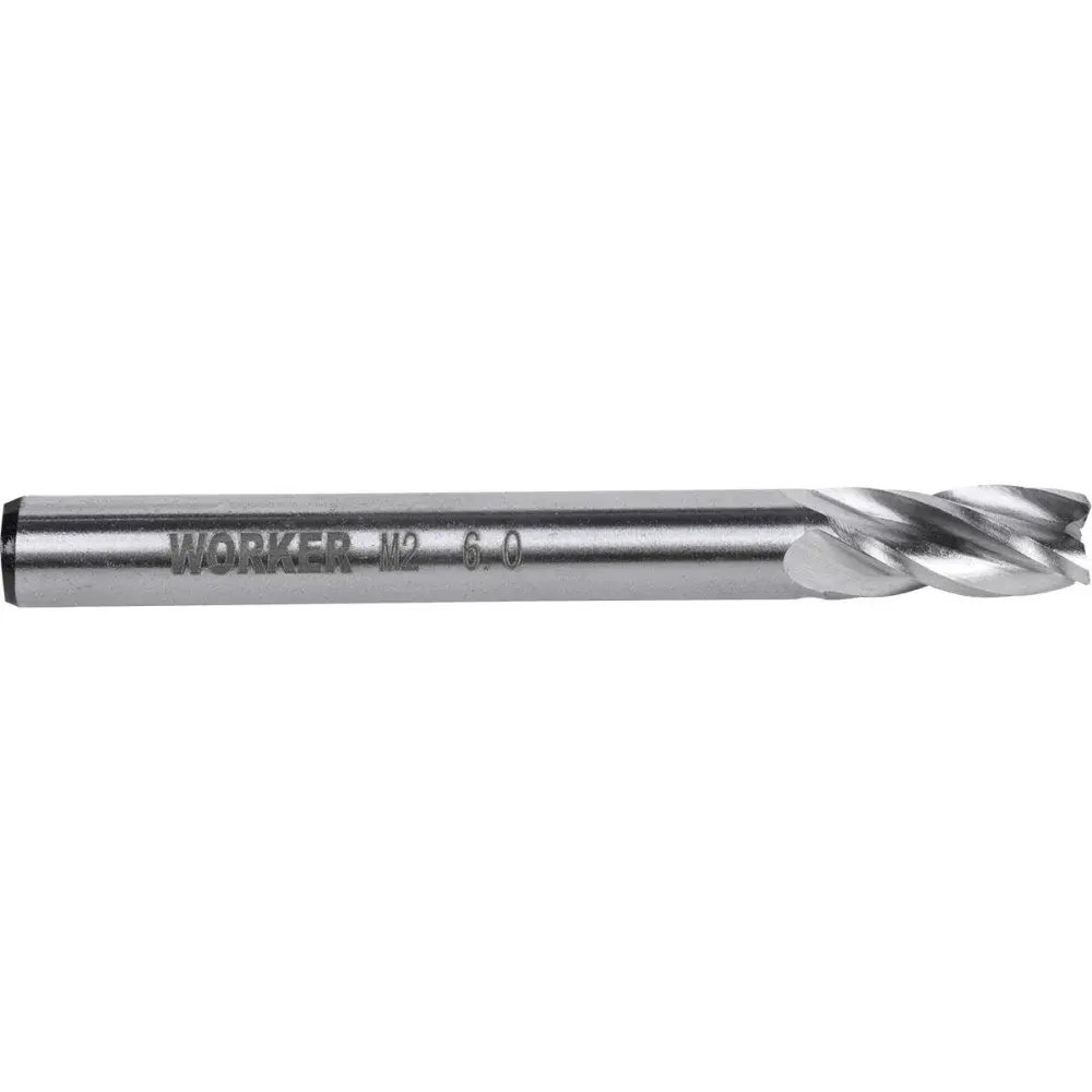 Fresa de topo reto aço rápido 6MM haste 6MM Worker