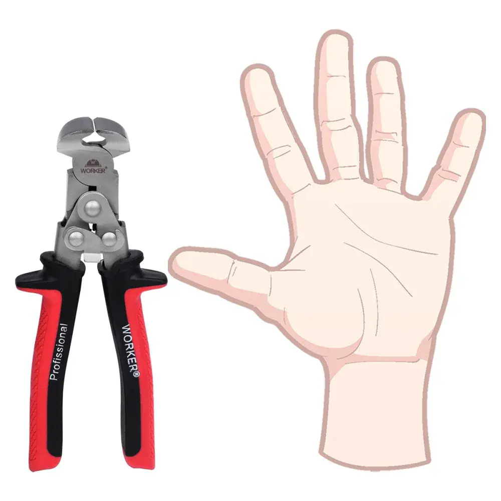 Alicate universal corte frontal força dupla 7 Worker — fotografia 5