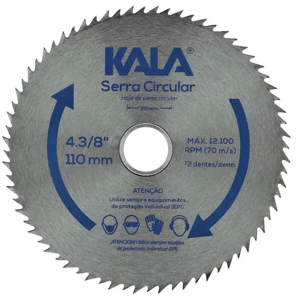 Serra circular para madeira 110MM x 20MM com 72 dentes Kala — fotografia 5