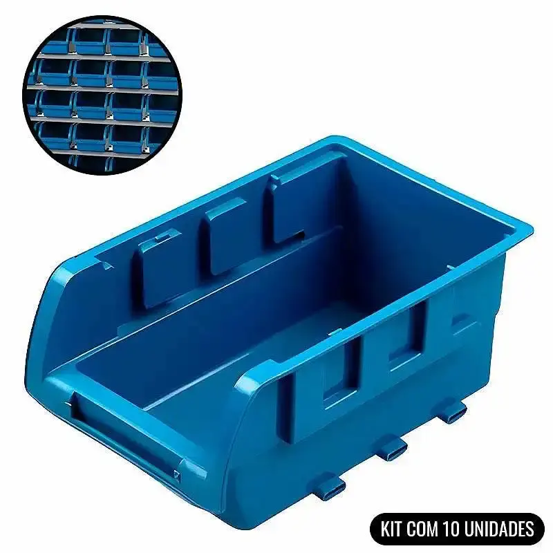 Caixa plástica N°5 azul porta componentes prática kit com 10 peças 5A Marcon — fotografia 2