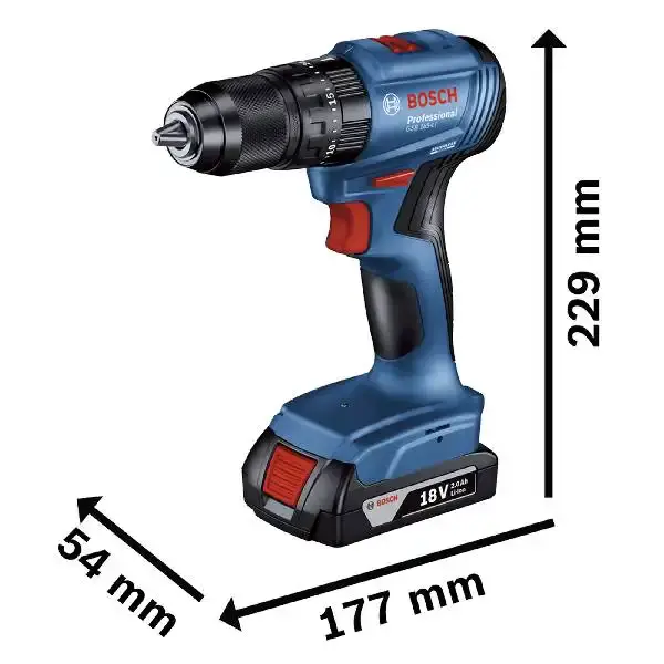 Parafusadeira furadeira 18V impacto GSB185-LI Bosch + brocas Bivolt — fotografia 4