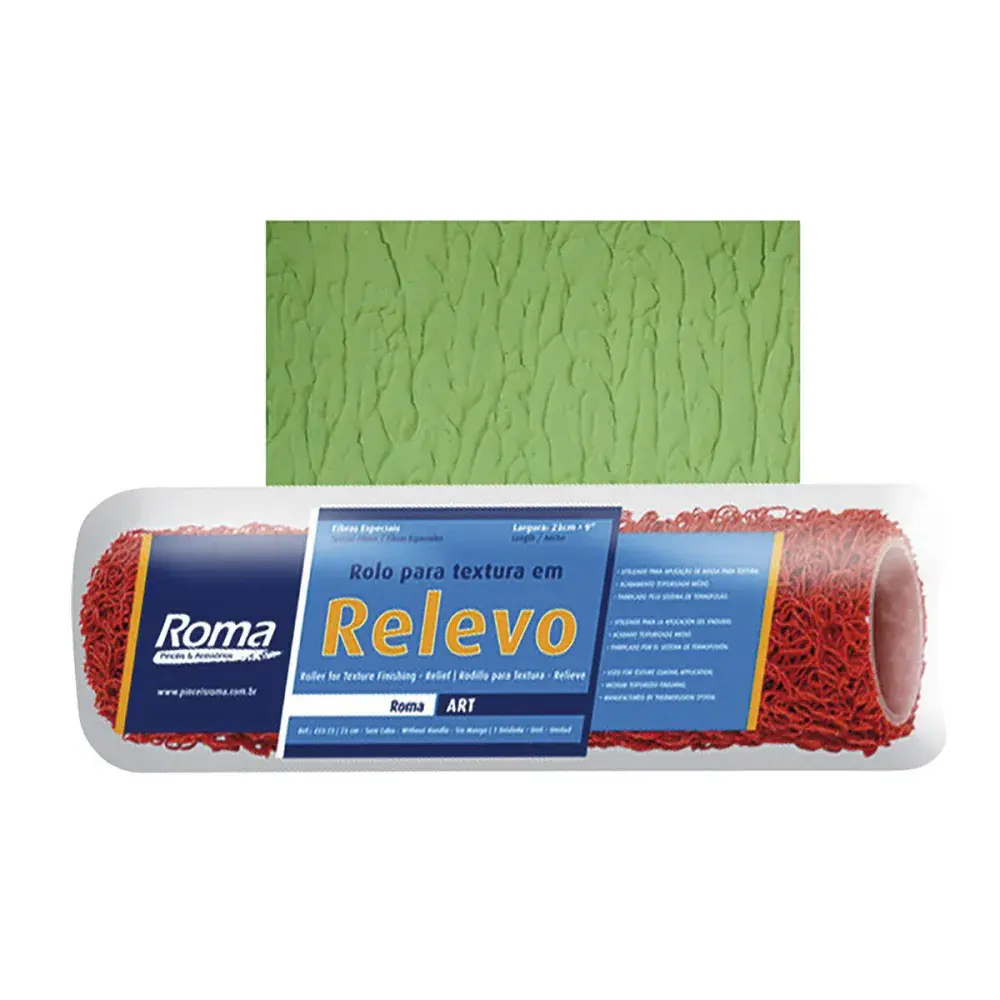 Rolo textura relevo pinceis roma 23CM sc mod 433