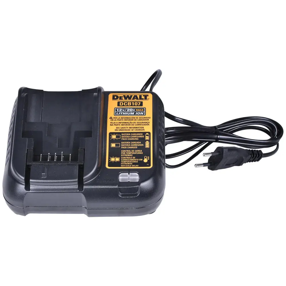 Carregador de baterias 12 a 20V DCB107-BR Dewalt bivolt — fotografia 2