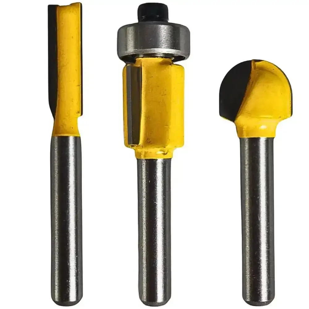 Tupia para laminado 6MM 530W makita com jogo de fresas para madeira 6 MM 3 peças evald 220 V Makita MT — fotografia 3