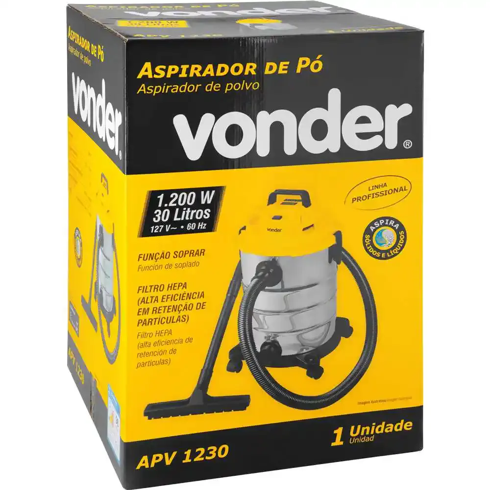 Aspirador de pó e líquidos 1200W 30 litros APV-1230 127V Vonder 110 V — fotografia 11