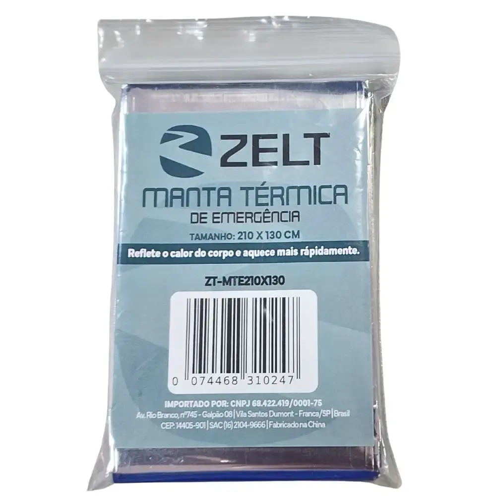 Manta Térmica de Emergência Aluminizado para Camping e Resgates 210 x 130 cm ZELT — fotografia 5