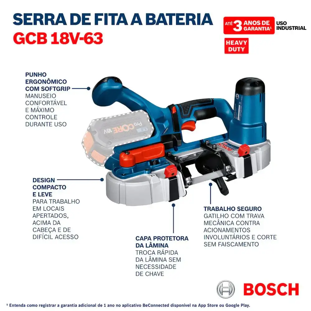 Serra de fita a bateria GCB 18V-63 sem bateria Bosch — fotografia 5