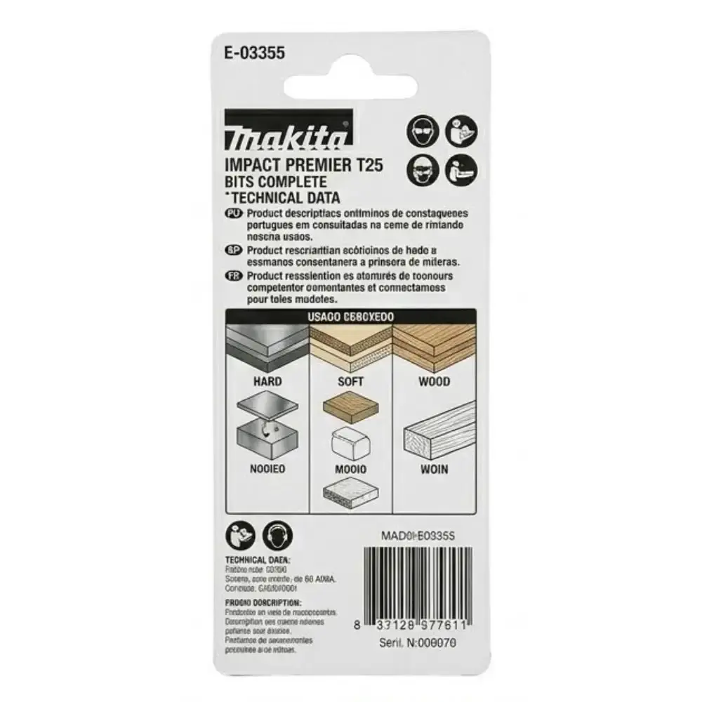 Bits de torção torx T25X50MM com 2 unidades Makita — fotografia 4