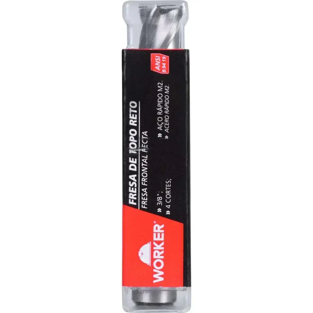 Fresa de topo reto aço rápido 3/8” haste 3/8” Worker — fotografia 12