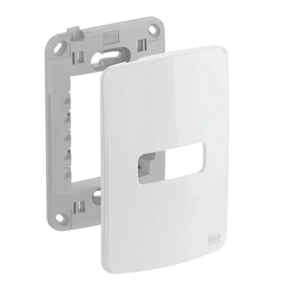 Conjunto placa e suporte 4X2 1P horizontal branco da WEG — fotografia 2