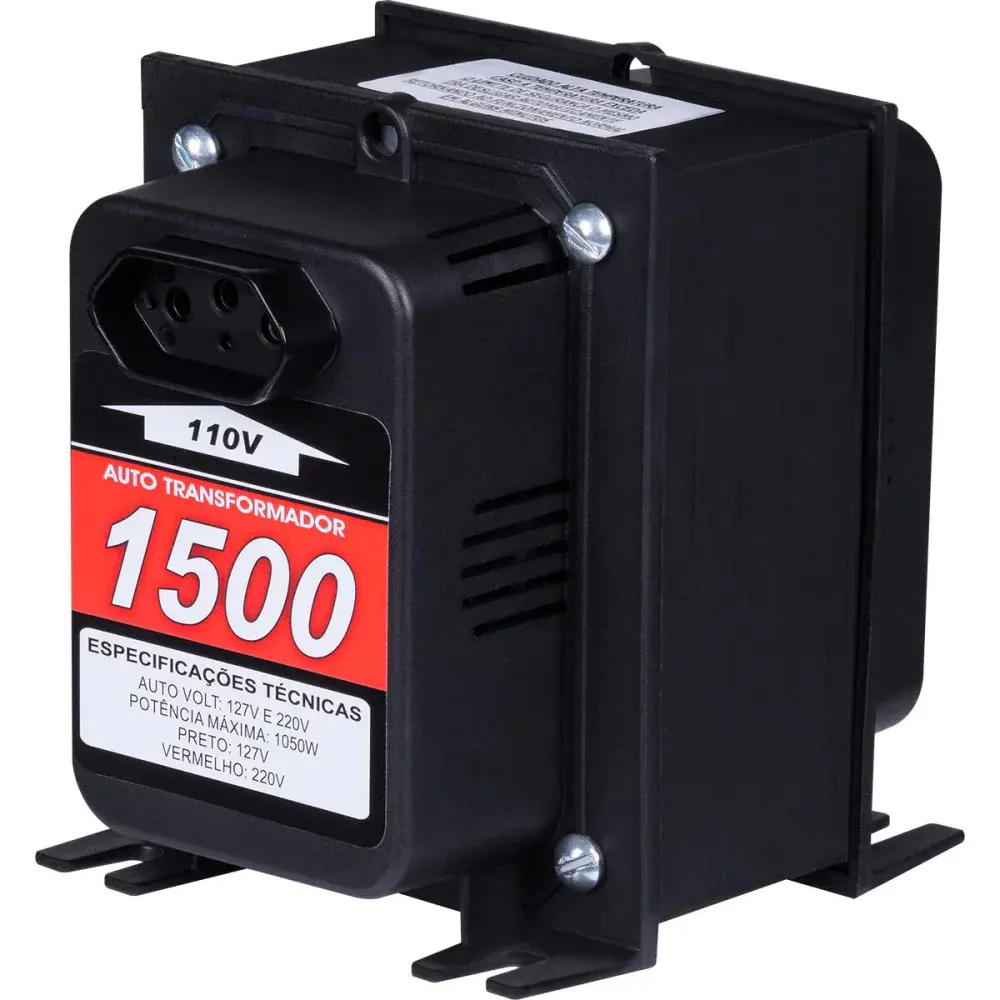 Autotransformador tripolar 1.500VA 1050W bivolt Kitec