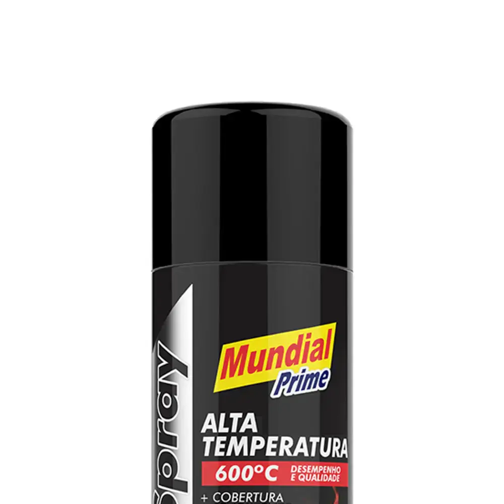 Tinta spray alta temperatura preto fosco 400ML AE01000100 Mundial prime — fotografia 2