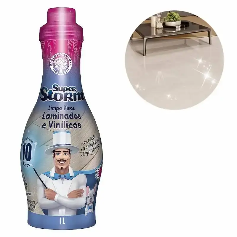 Limpa pisos laminados e vinílicos 1 litro super storm FM051 Pulvitec