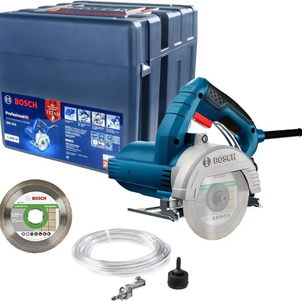 Serra mármore 5 polegadas 1500W titan GDC 151 com maleta, kit refrigeração e disco 220V Bosch — fotografia de referência
