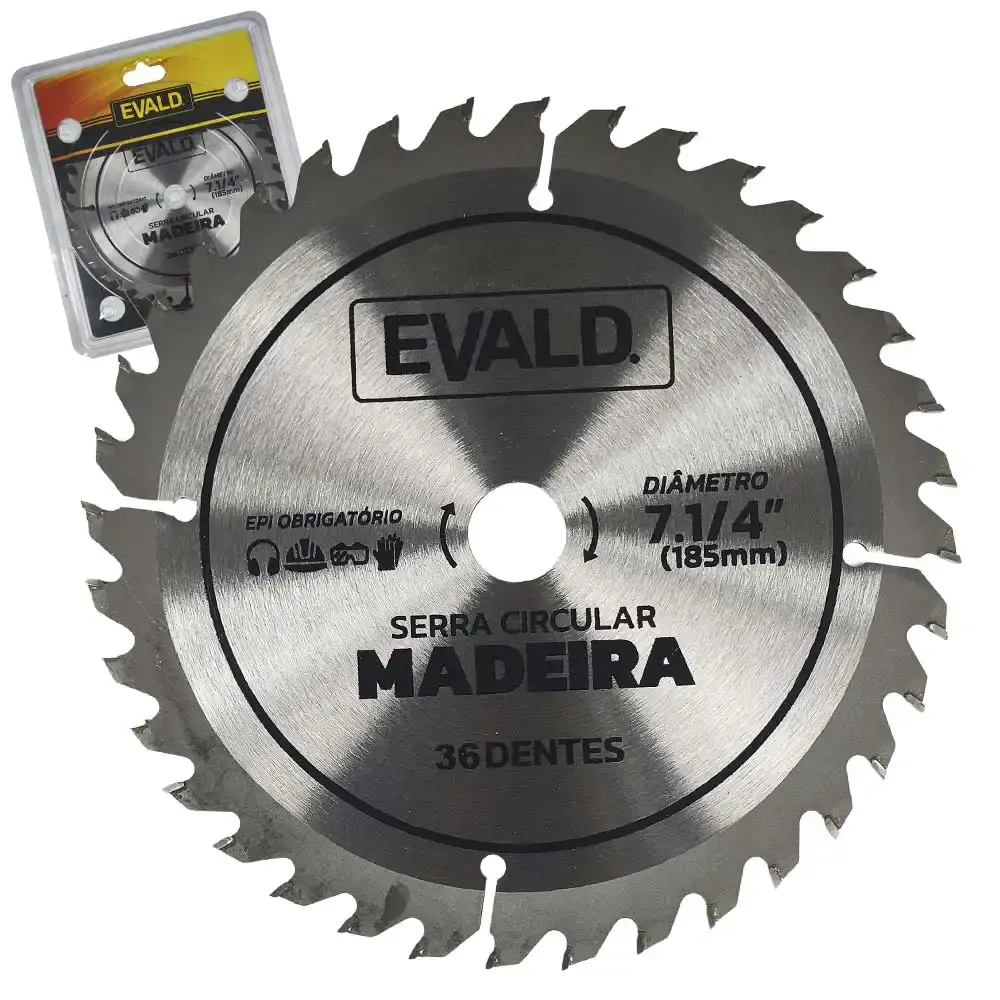 Disco de serra circular 7.1/4 POL 36 dentes para madeira Evald
