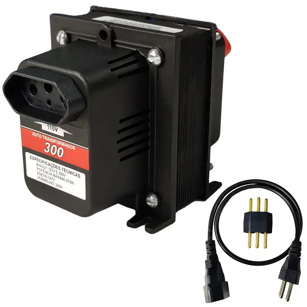Transformador de voltagem 210W bivolt EVAT300 Evald