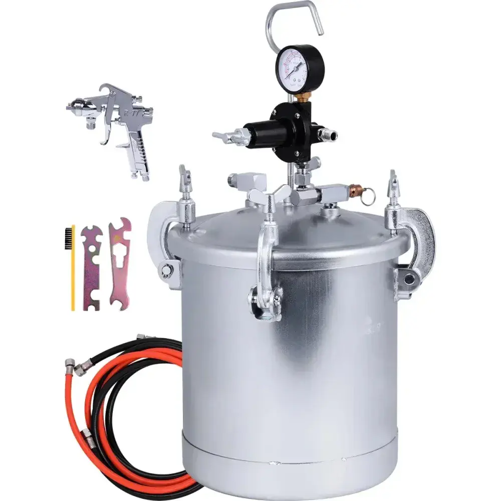 Tanque de pressão com pistola para pintura 10L Worker — fotografia 12