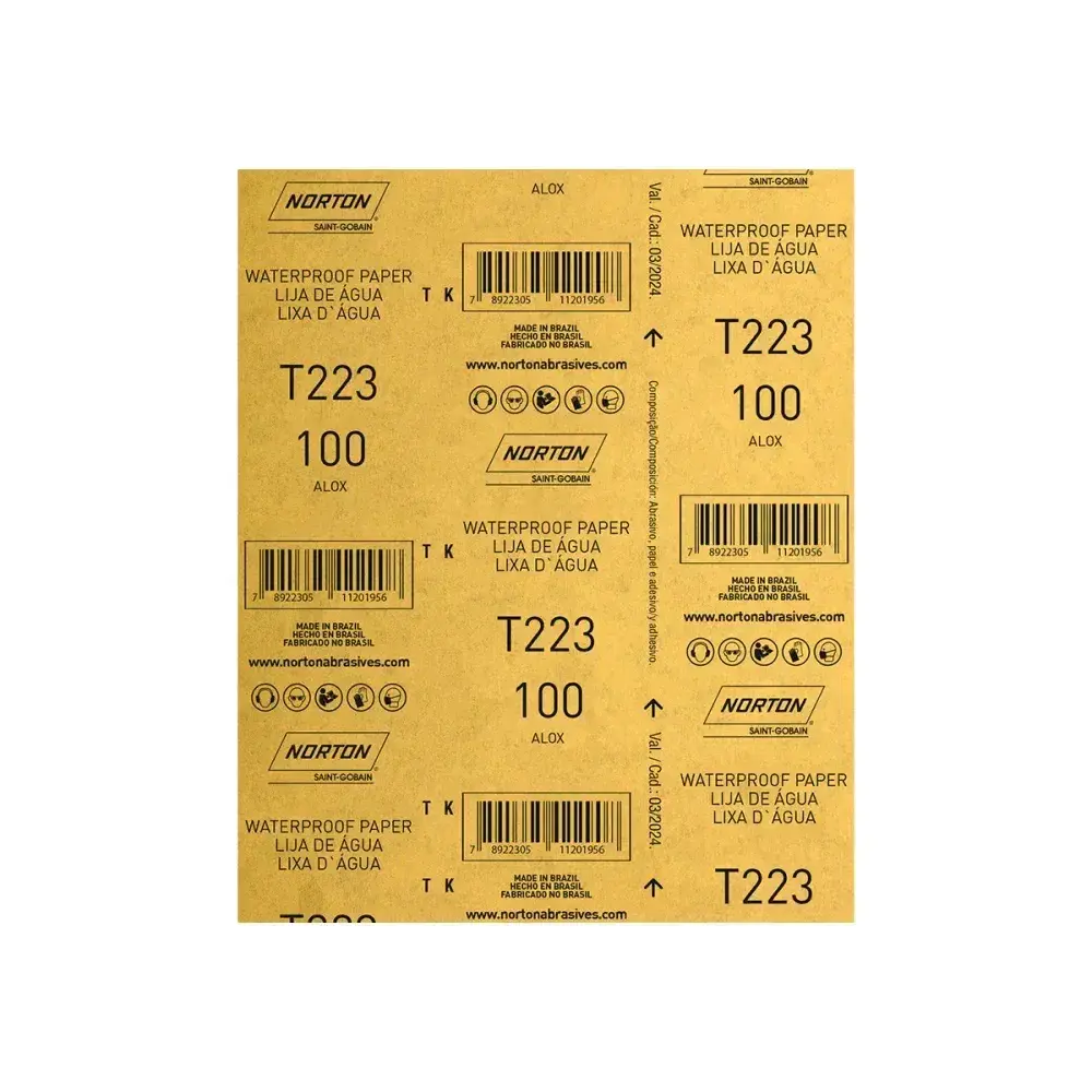 Folha de lixa de água T223 G100 225X275MM Norton — fotografia 5