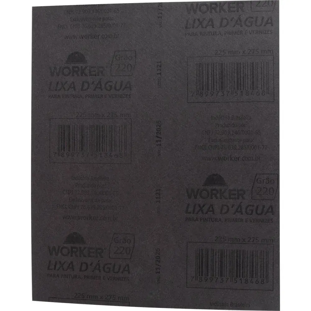 Lixa d água grão 220 225MM x 275MM Worker — fotografia 3