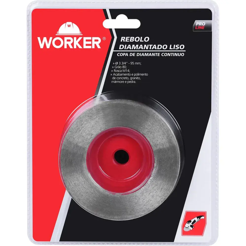 Rebolo diamantado liso 13.200RPM M14 95MM grão 80 Worker — fotografia 10