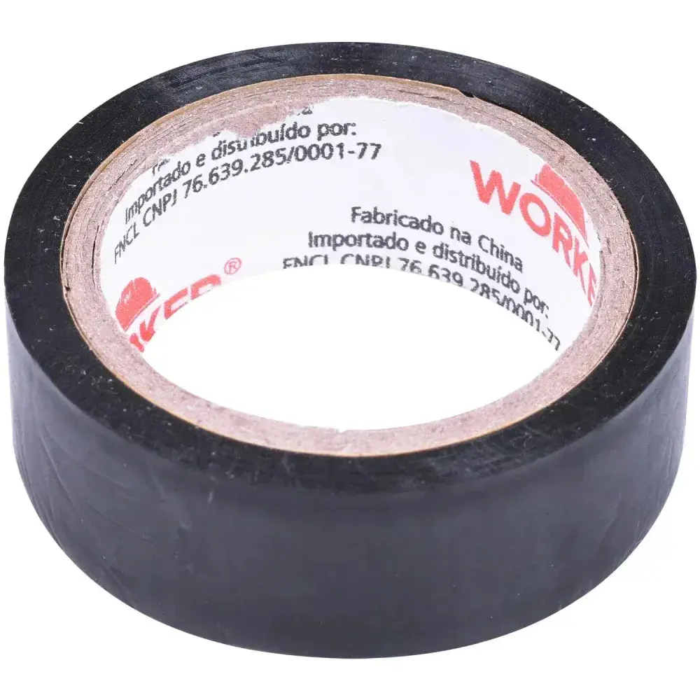 Fita isolante em pvc para uso geral preta 19MM 20M Worker — fotografia 4