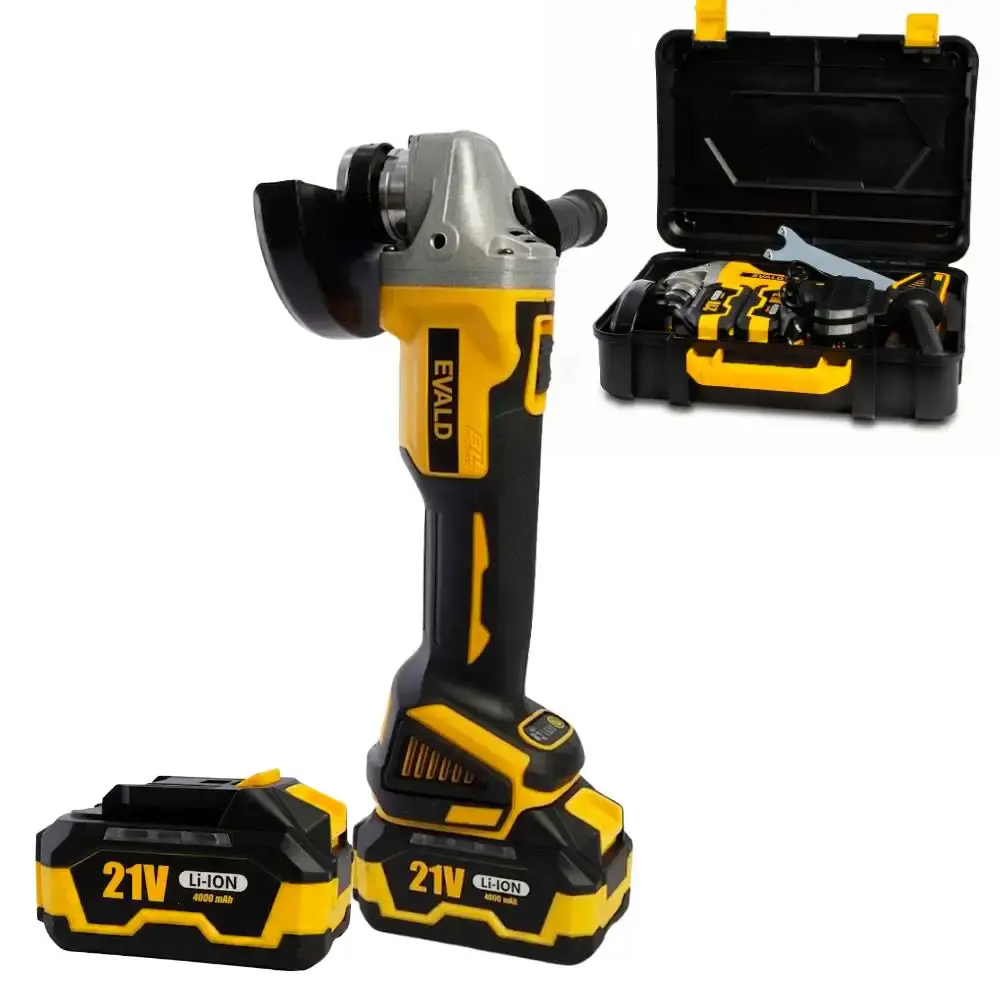 Esmerilhadeira angular 5 POL 21V brushless com 2 baterias 4,0AH e carregador bivolt EV-EV20V Evald — fotografia 2