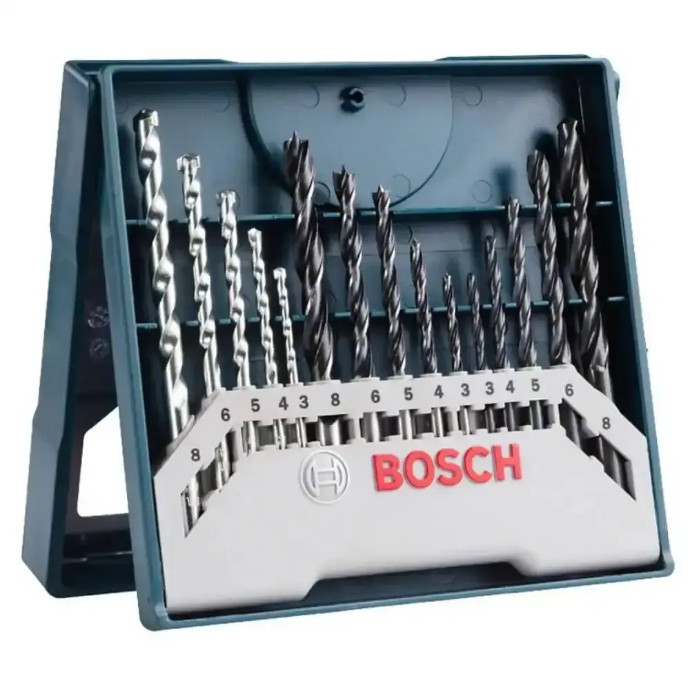 Kit parafusadeira furadeira 2 baterias e carregador com estojo de brocas mini x-line 15 peças Bosch — fotografia 3