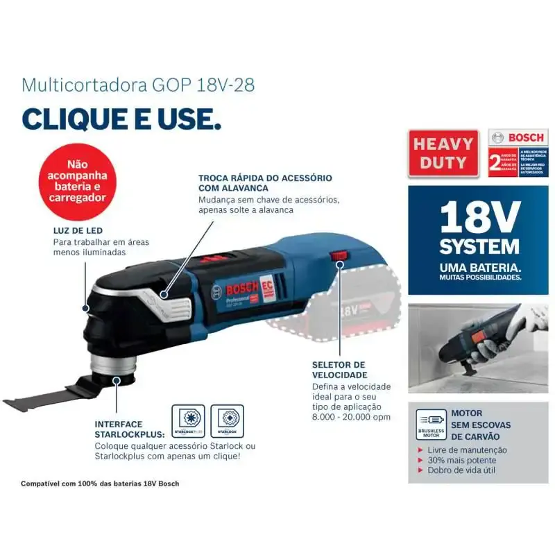 Multicortadora 18V GOP 18V-28 s/ Bateria e Carregador BOSCH — fotografia 5