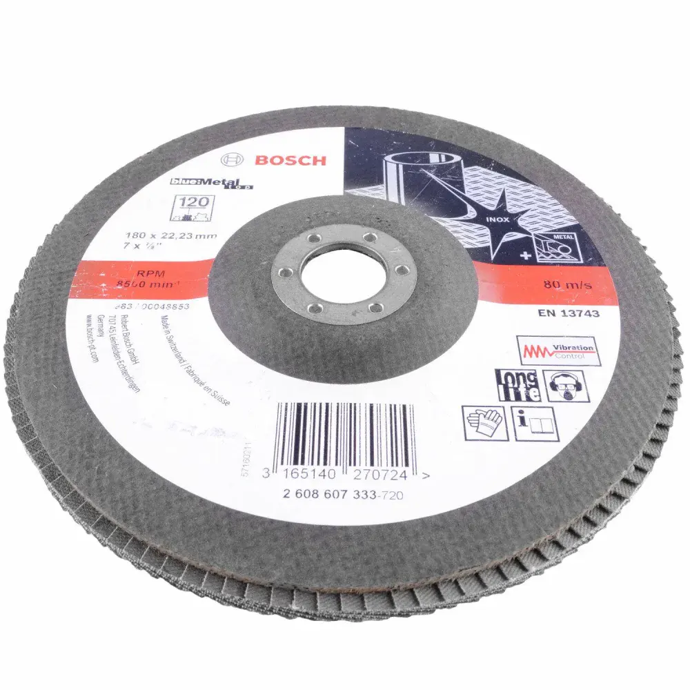 Disco flap 180X22MM G120 best for metal Bosch — fotografia 7