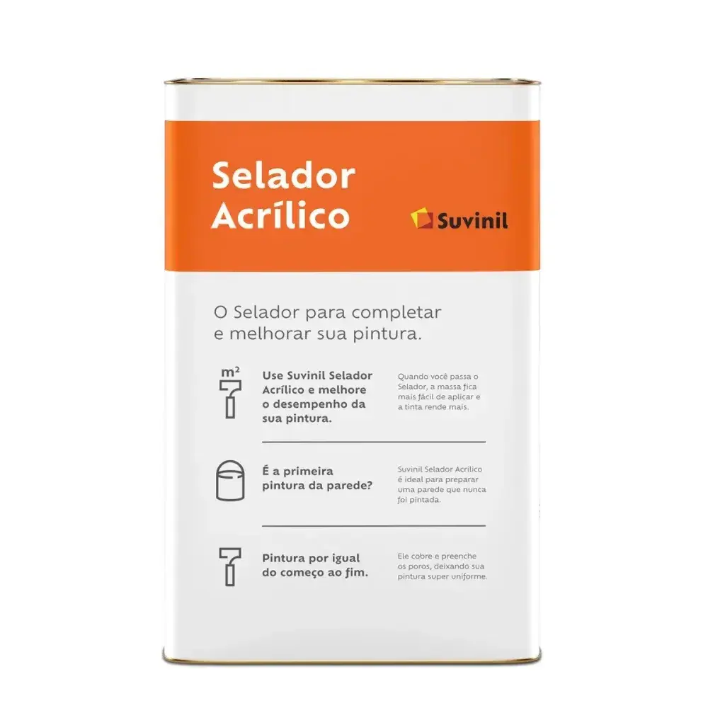 Selador acrílico para alvenaria branco 18L Suvinil — fotografia 4