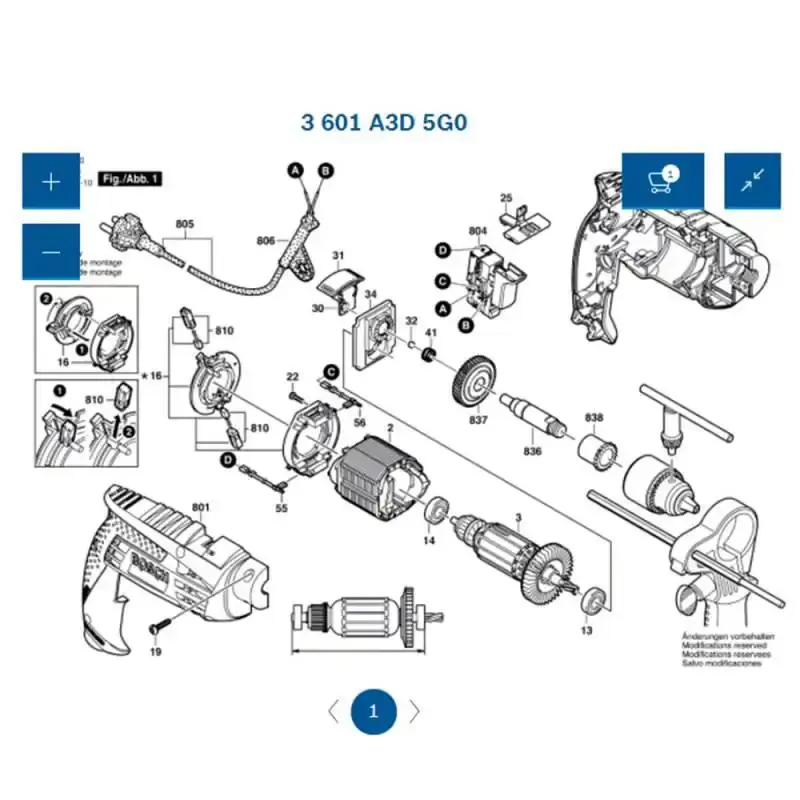 Interruptor para furadeira GSB 13 RE em 110V 160720034E Bosch 110 V — fotografia 3
