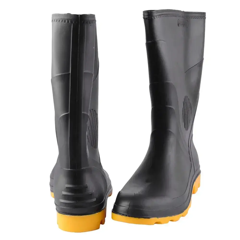 Bota de pvc preta com amarela Nº39 340 pega forte Grendene — fotografia 8
