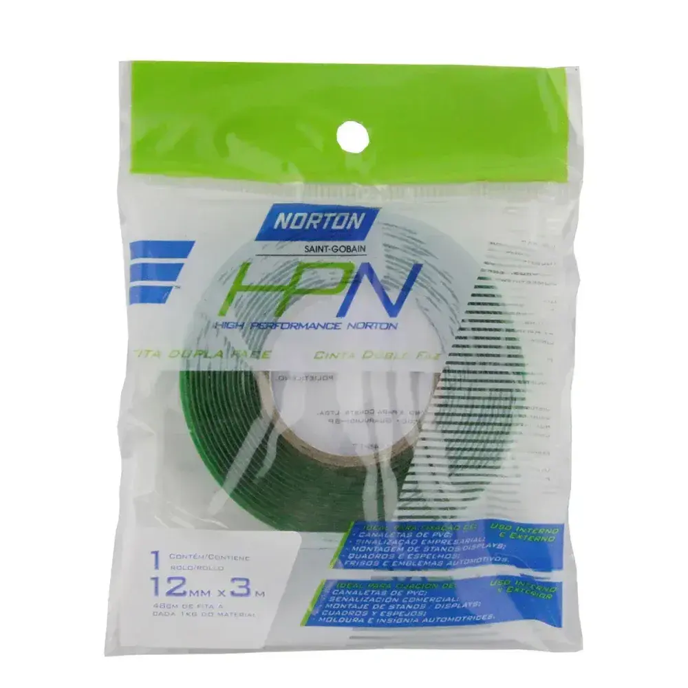 Fita dupla face multiuso hpn transparente 12MMX3M Norton — fotografia 8
