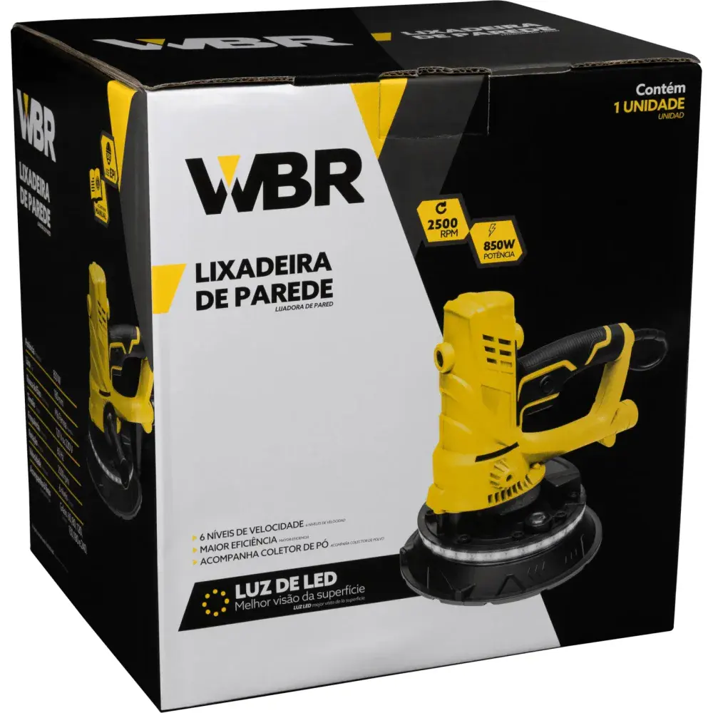 Lixadeira de parede com foco led 850W 2500RPM wbr Wbr-wagner — fotografia 11