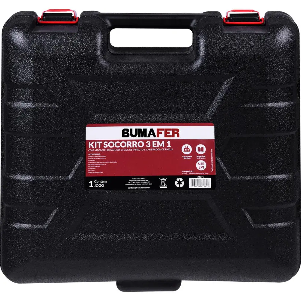 Kit emergência automotivo com macaco e chave 4,5T Bumafer — fotografia 10