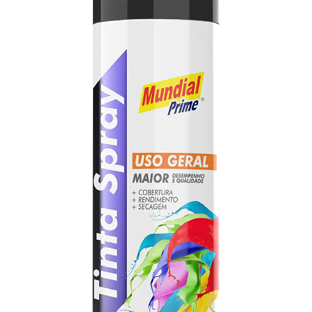Tinta Spray Semi Brilho Preto 400 ml 02 Uni Mundial Prime — fotografia 4