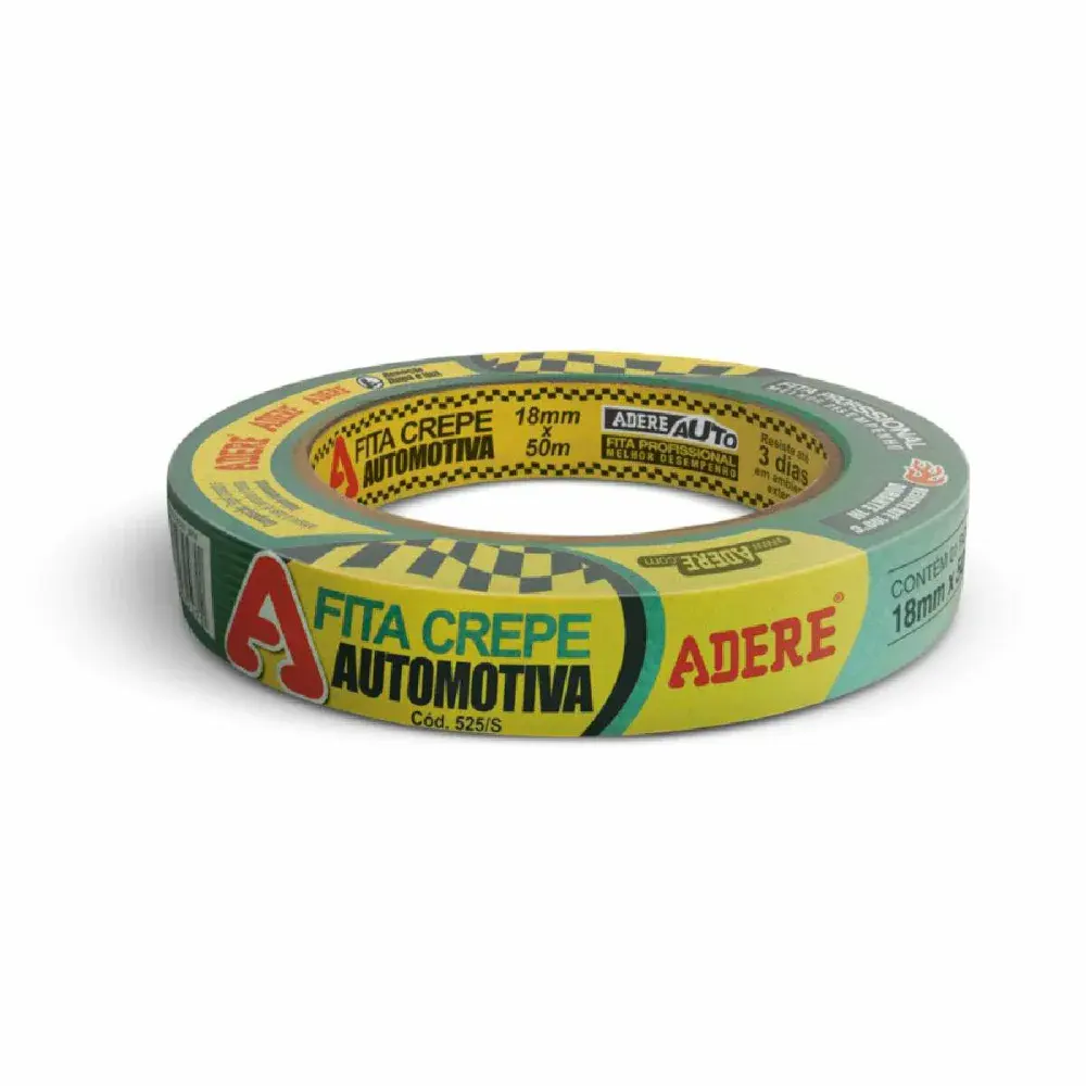 Fita crepe automotiva 18MMX50M verde Adere