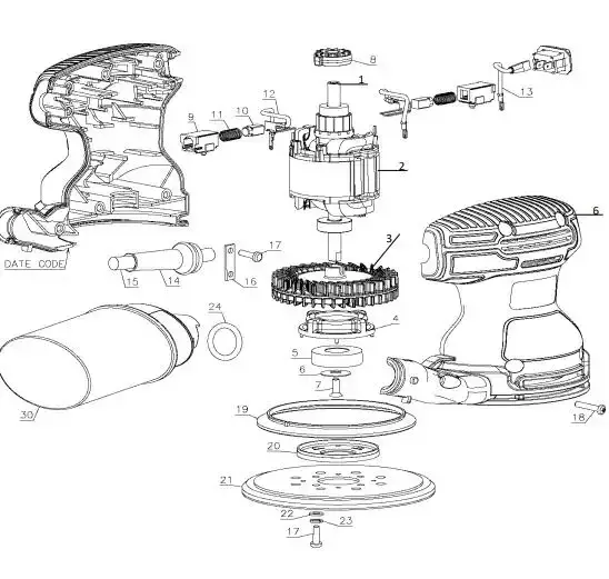 Almofada lixadeira roto orbital BDERO100 black&decker — fotografia de referência