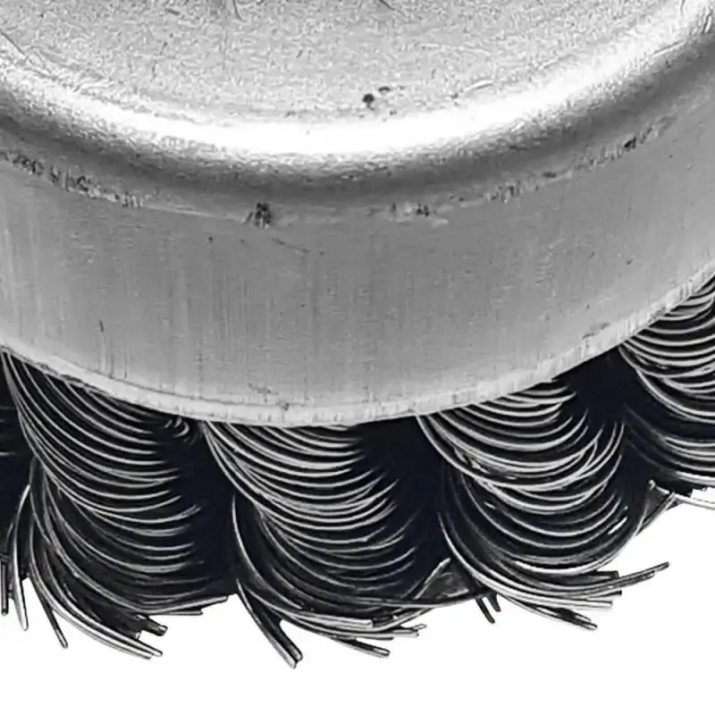 Escova de Aço Carbono Tipo Copo Trançada 4 x 1/4 POL 100 MM 3001 ABRASFER — fotografia 4