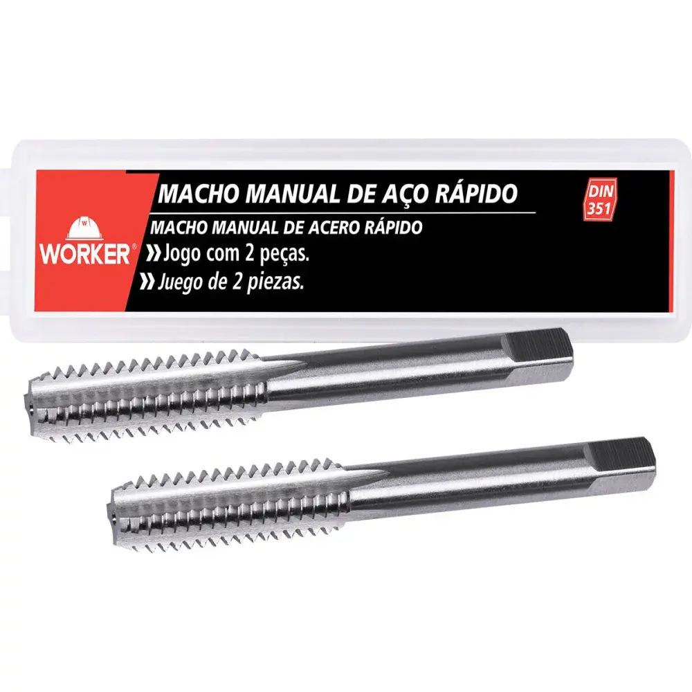 Jogo de macho manual DIN351 bsw 3/8 2 peç Worker